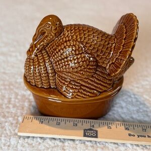 Crate and Barrel Turkey covered Stonewear bowl Rustic Farmhouse